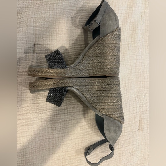 Brunello Cucinelli grey wedge heel EU size 38.5 - Picture 7 of 10